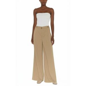 NWT Betusline Pants Womens Size M Khaki Wide Leg Casual Elastic Waist Comfort Mi